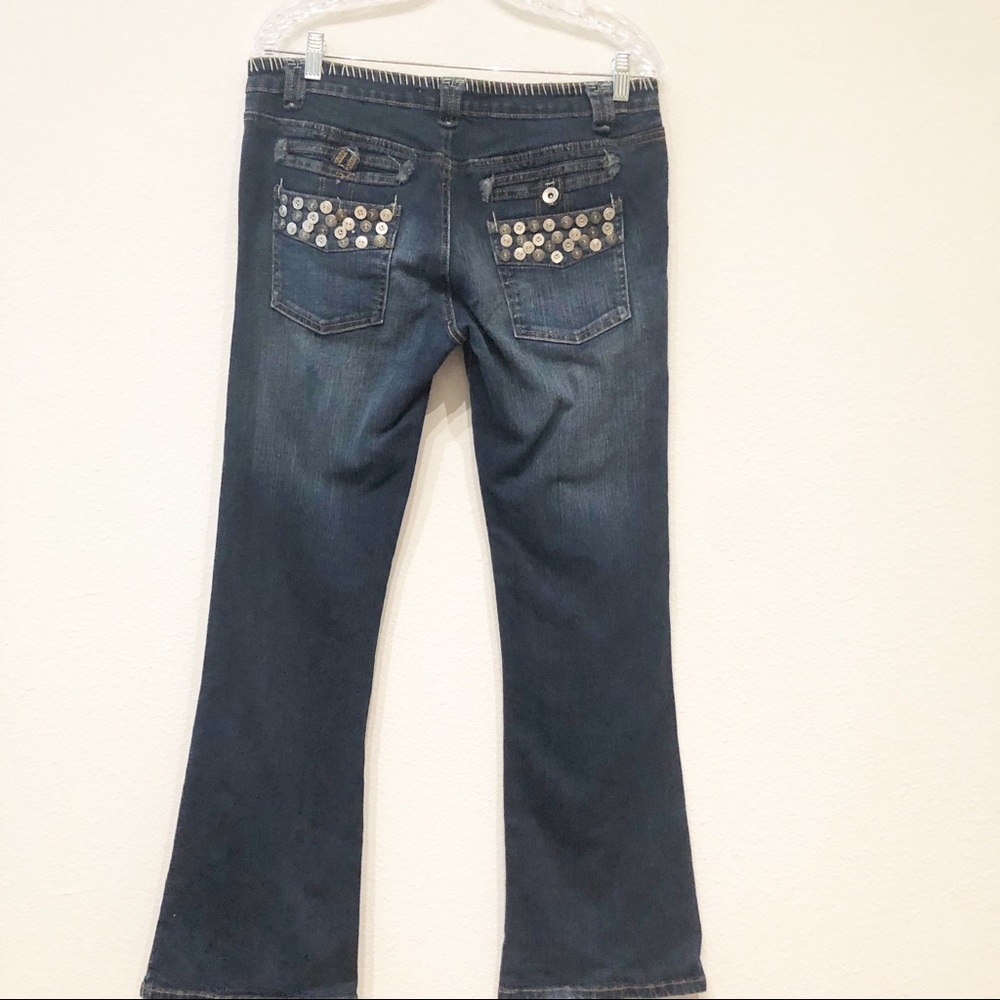 Farlow Vintage Jeans Cute Button Detail Stretchy Gem